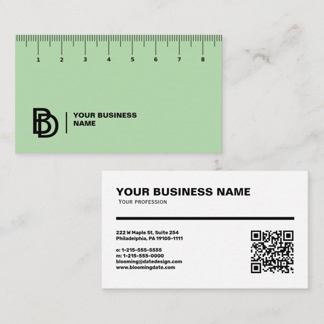 Professional Business Card with Ruler (cm) (Front/Back)