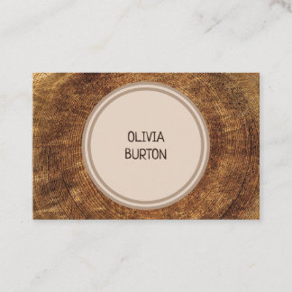 Professional business card with wood texture.