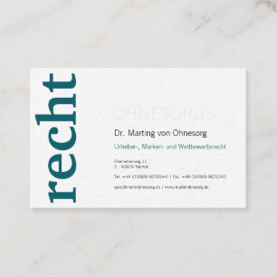 Professional business cards for Lawyer tealblue