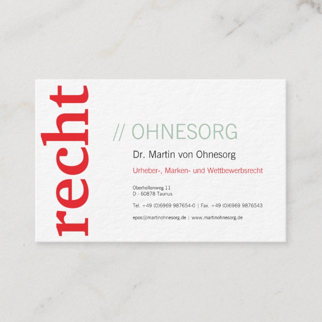 Professional business cards red green black  (Front)