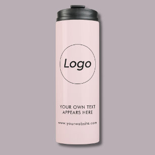 Professional Business Company Corporate Logo Pink Thermal Tumbler