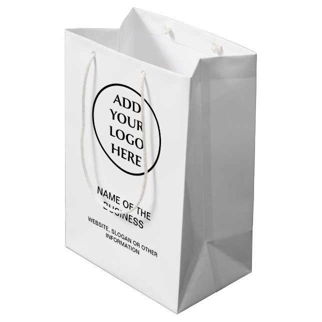Professional Business Company Corporate Your Logo Medium Gift Bag (Back Angled)