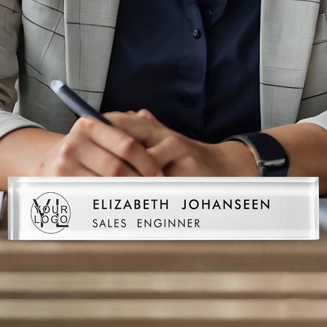 Professional Business Company Modern Black Logo Nameplate (Creator Uploaded)