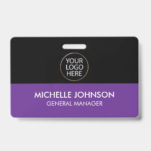 Professional Business Custom Company Logo & Text   ID Badge
