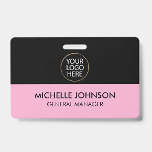 Professional Business Custom Company Logo & Text ID Badge