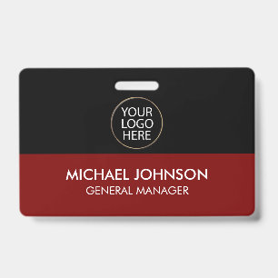 Professional Business Custom Company Logo & Text   ID Badge