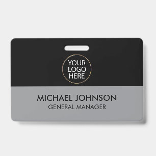 Professional Business Custom Company Logo & Text   ID Badge