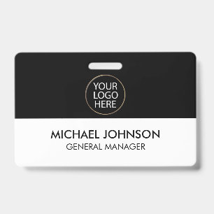 Professional Business Custom Company Logo & Text   ID Badge