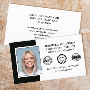 Professional Business Employee Custom Photo Black Card