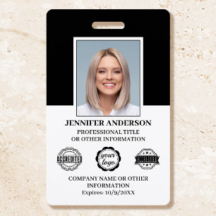 Professional Business Employee ID Security Black ID Badge
