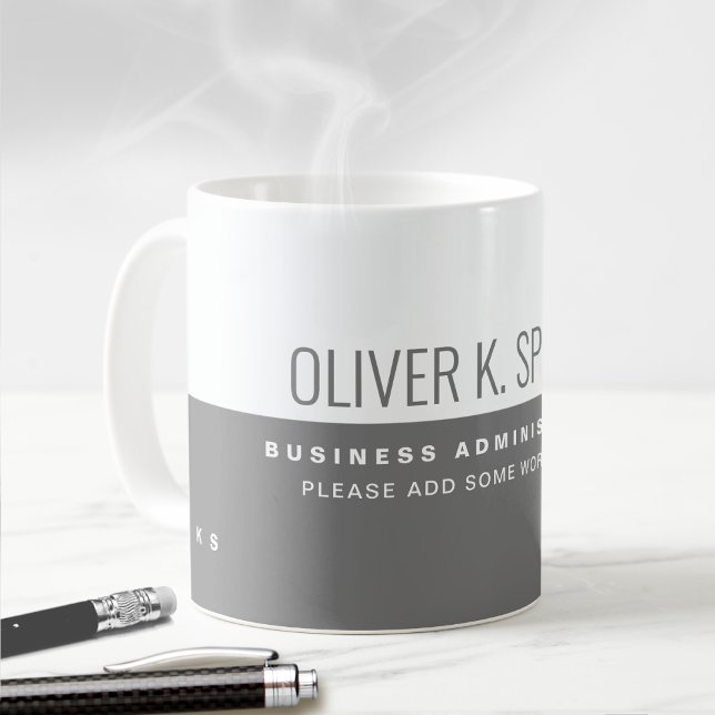 Professional (business) half-grey half-white coffe coffee mug (Creator Uploaded)