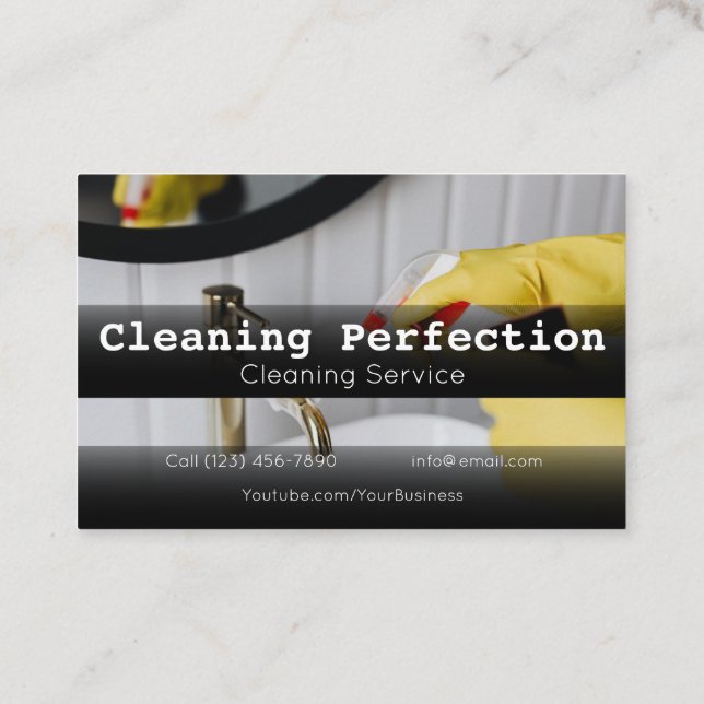 Professional Business Home Cleaning Service Business Card (Back)