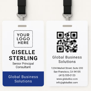 Professional Business ID Card Custom QR Code Name  ID Badge
