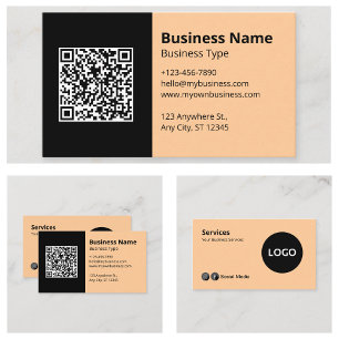 Professional Business Information Logo QR Code Card