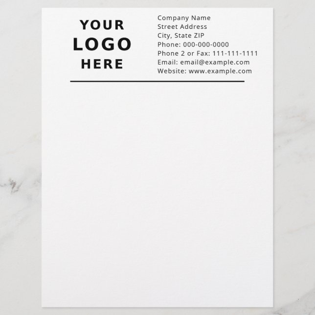 Professional Business Letterhead with Custom Logo (Front)