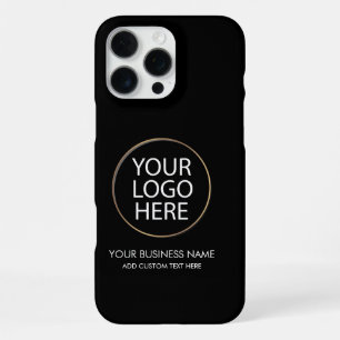 Professional Business Logo and Text Company Black iPhone 16 Pro Max Case