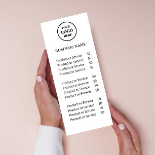 Professional Business Logo Black & White Service Rack Card