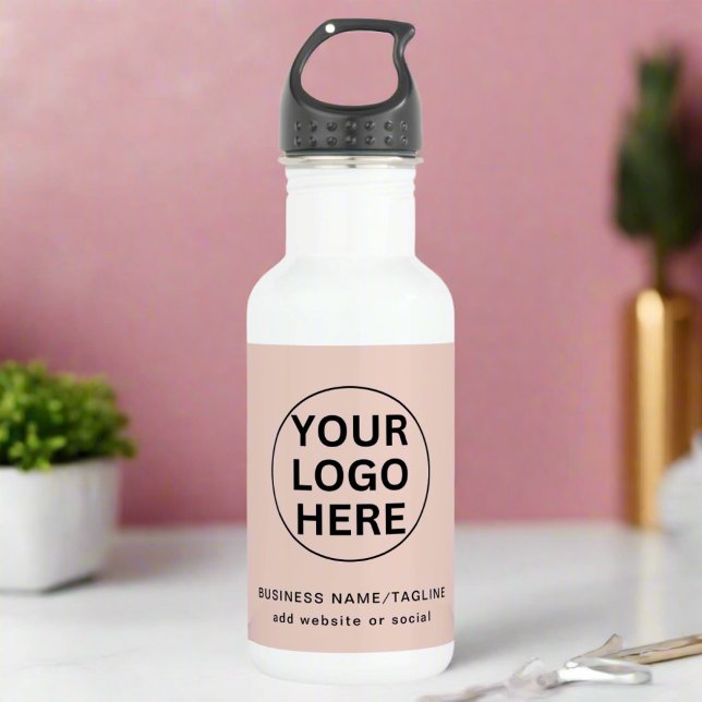 Professional Business logo Blush Pink Branded  532 Ml Water Bottle (Creator Uploaded)