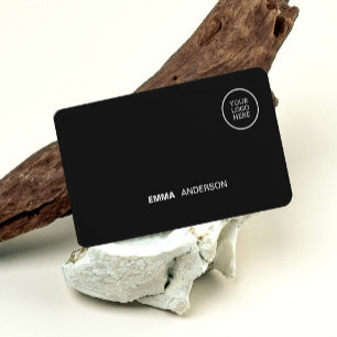 Professional Business logo Bold black Qr Code Card