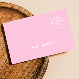 Professional Business logo Bold Pink Qr Code  Business Card