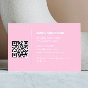 Professional Business logo Bold Pink Qr Code Card
