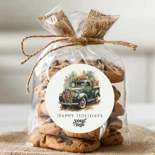 Professional Business Logo Client Gift Christmas Classic Round Sticker