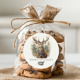 Professional Business Logo Client Gift Christmas Classic Round Sticker