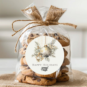 Professional Business Logo Client Gift Christmas Classic Round Sticker