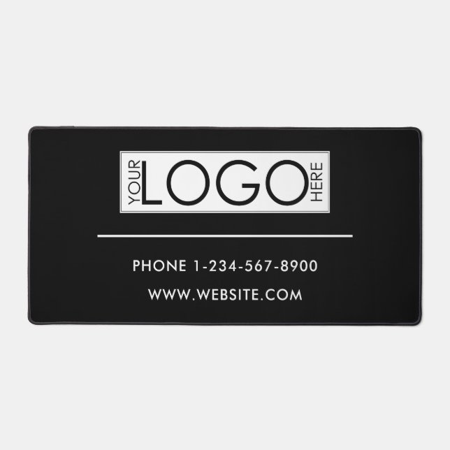 Professional Business Logo Contact Details Simple Desk Mat (Front)