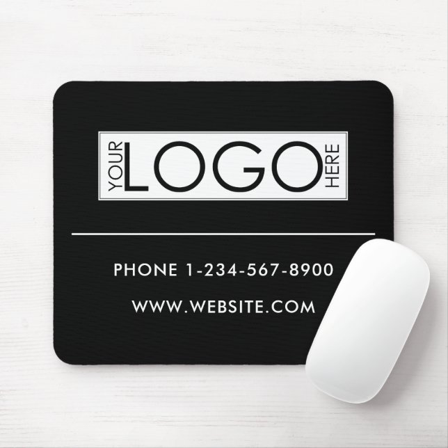 Professional Business Logo Contact Details Simple Mouse Pad (With Mouse)