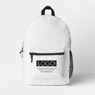 Professional Business Logo Contact Details Simple Printed Backpack
