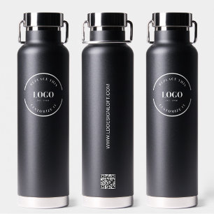 Professional Business logo Custom QR code website Water Bottle