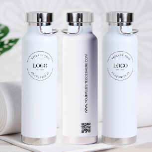 Professional Business logo Custom QR code website  Water Bottle