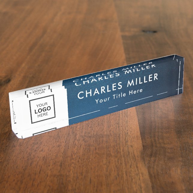 Professional business logo Desk Nameplate (Side)