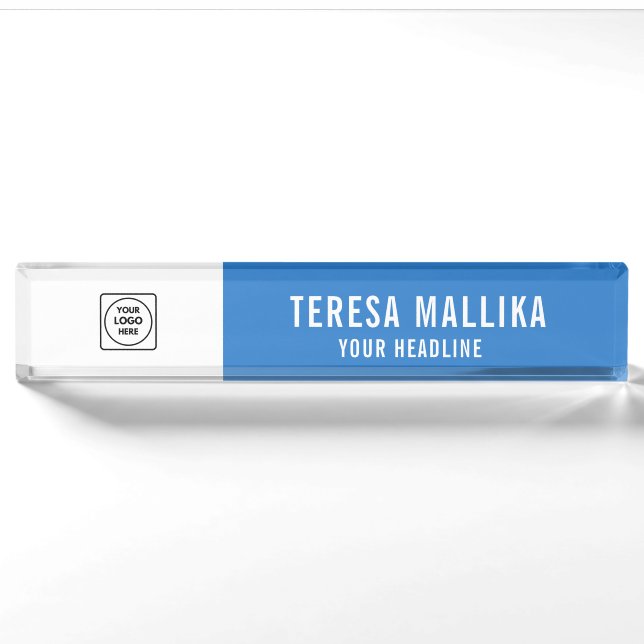 Professional Business Logo Desk Nameplate (Front)