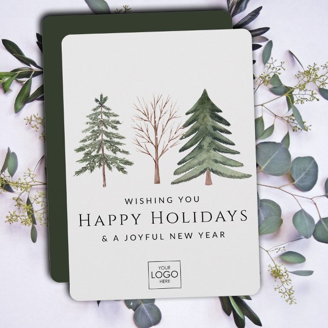 Professional Business Logo Minimalist Christmas Holiday Card (Creator Uploaded)