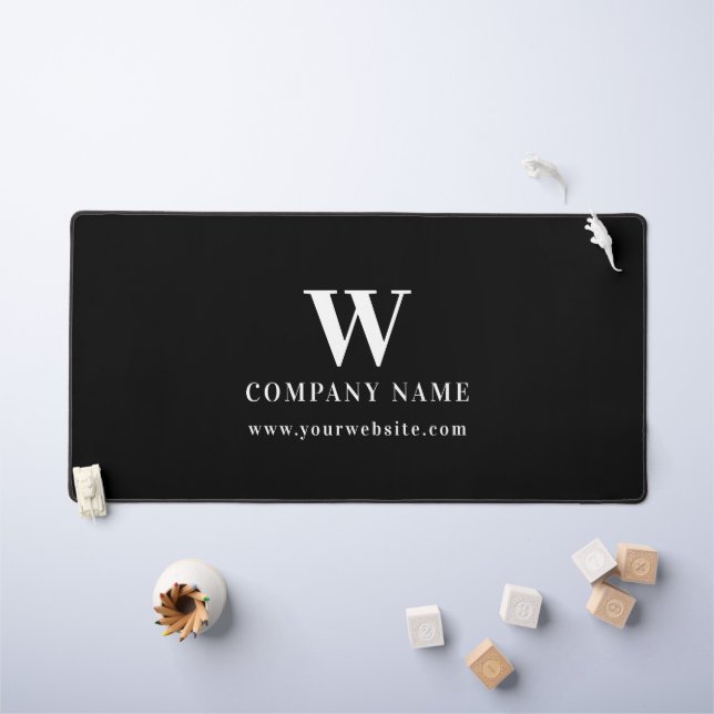 Professional Business Logo Monogram Name Website Desk Mat (Kids Table)