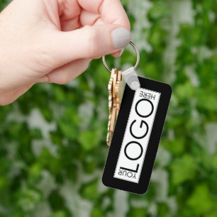 Professional Business Logo Promo QR Code Black Key Ring