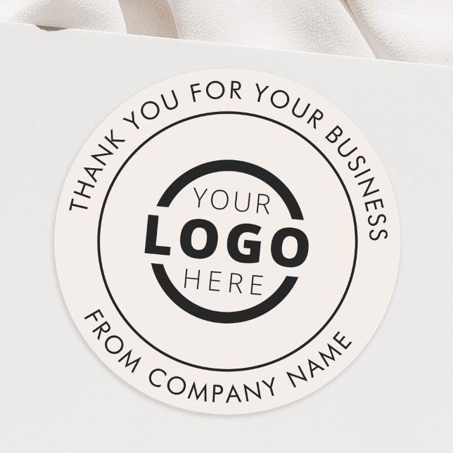Professional Business Logo Promotional Thank You Classic Round Sticker (Creator Uploaded)