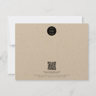 Professional Business Logo QR Code Rustic Kraft Card
