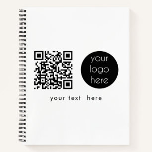Professional Business Logo QR Code & Text Notebook