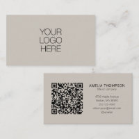 Professional Business Logo Soft Taupe QR Code