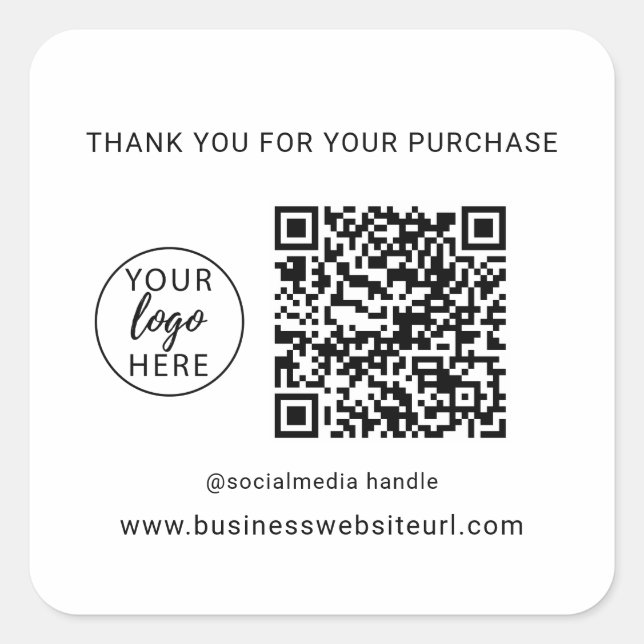 Professional Business Logo  Square Sticker (Front)
