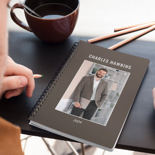 Professional Business Man Photo Brown Weekly 2024 Planner