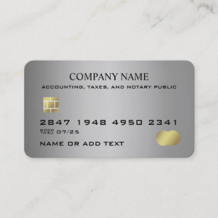 Professional Business Office Grey Faux Credit Card
