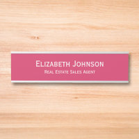 Professional Business Office Name Title Dark Pink
