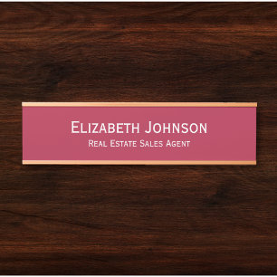 Professional Business Office Name Title Magenta Door Sign