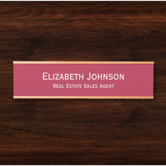 Professional Business Office Name Title Magenta Door Sign