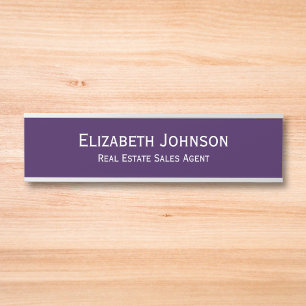 Professional Business Office Name Title Purple Door Sign