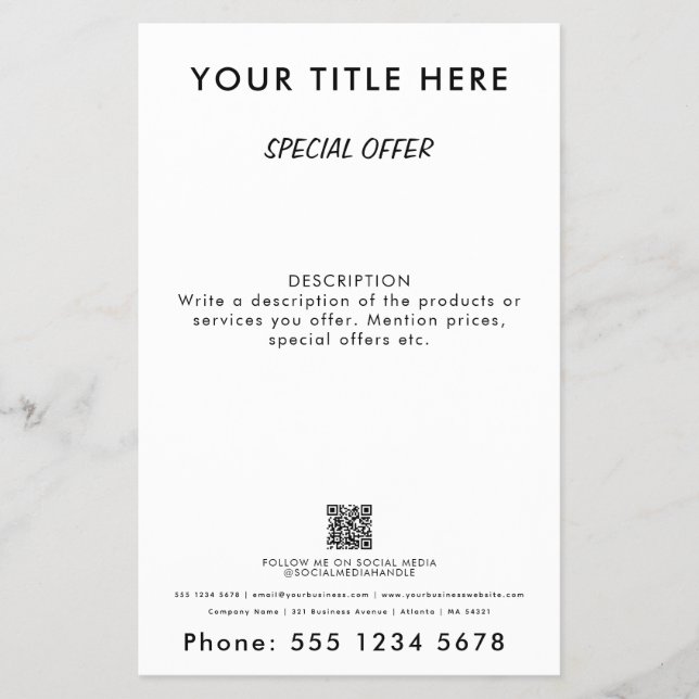 Professional Business Promotional Sale QR Code Flyer (Front)